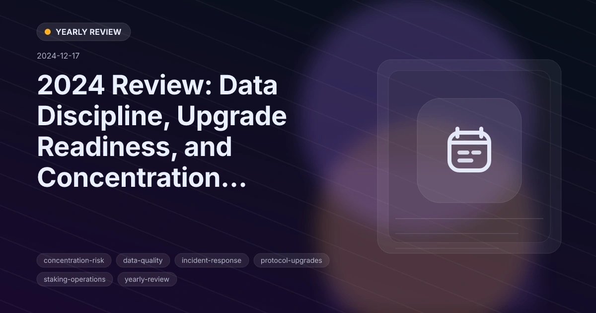 2024 Review: Data Discipline, Upgrade Readiness, and Concentration Controls