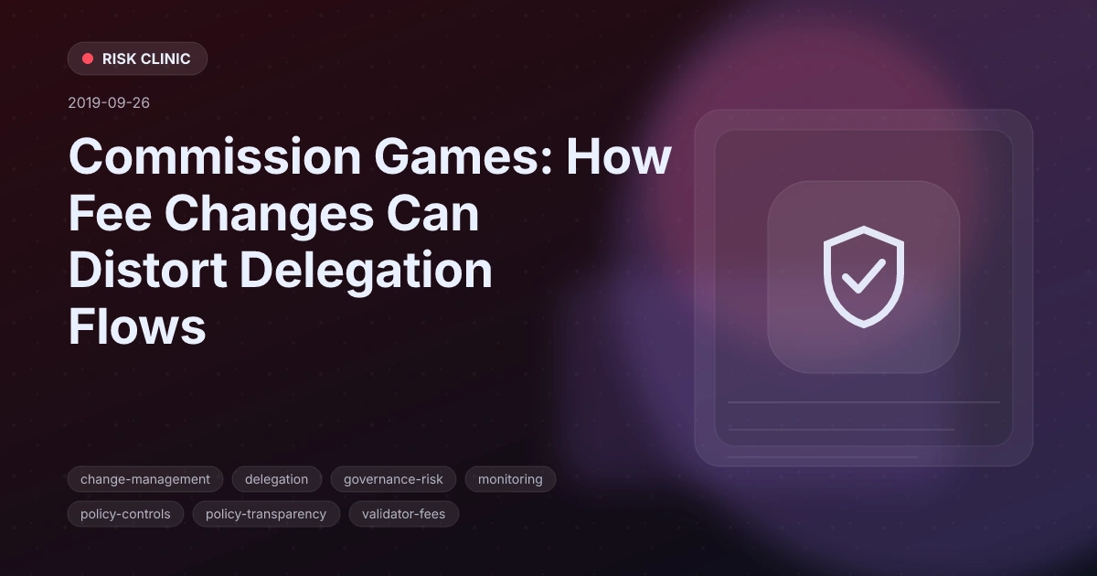 Commission Games: How Fee Changes Can Distort Delegation Flows