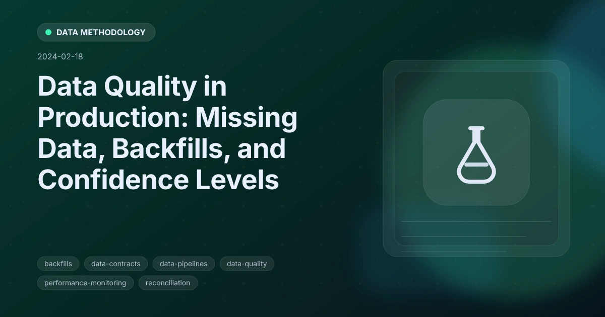 Data Quality in Production: Missing Data, Backfills, and Confidence Levels