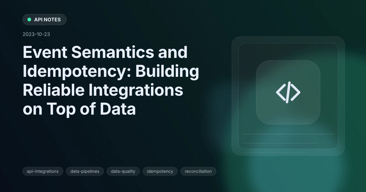 Event Semantics and Idempotency: Building Reliable Integrations on Top of Data