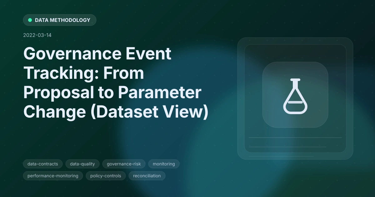 Governance Event Tracking: From Proposal to Parameter Change (Dataset View)