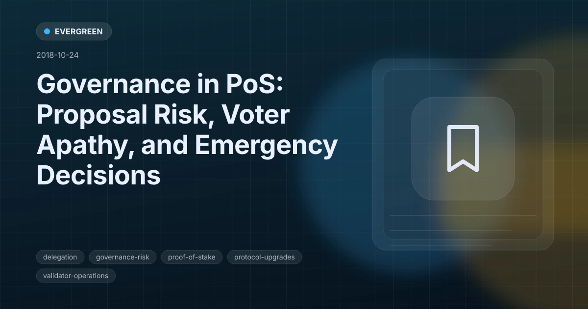 Governance in PoS: Proposal Risk, Voter Apathy, and Emergency Decisions