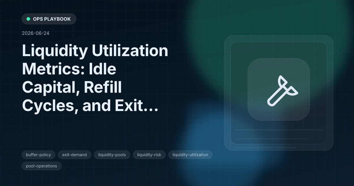 Liquidity Utilization Metrics: Idle Capital, Refill Cycles, and Exit Demand