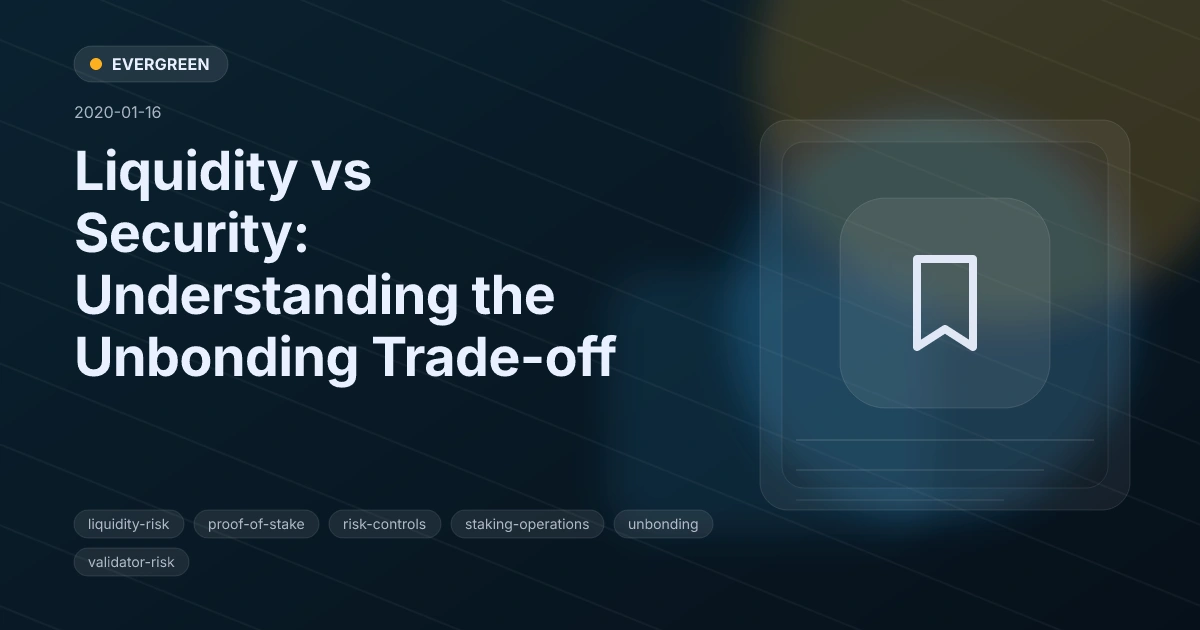 Liquidity vs Security: Understanding the Unbonding Trade-off