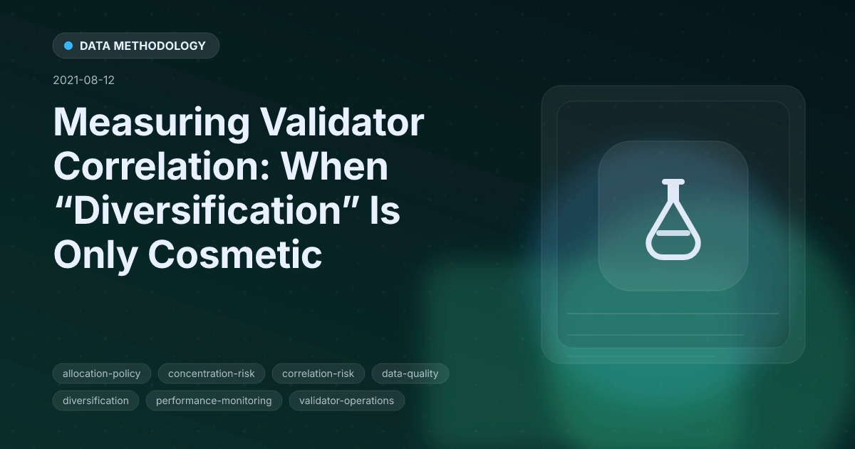 Measuring Validator Correlation: When “Diversification” Is Only Cosmetic