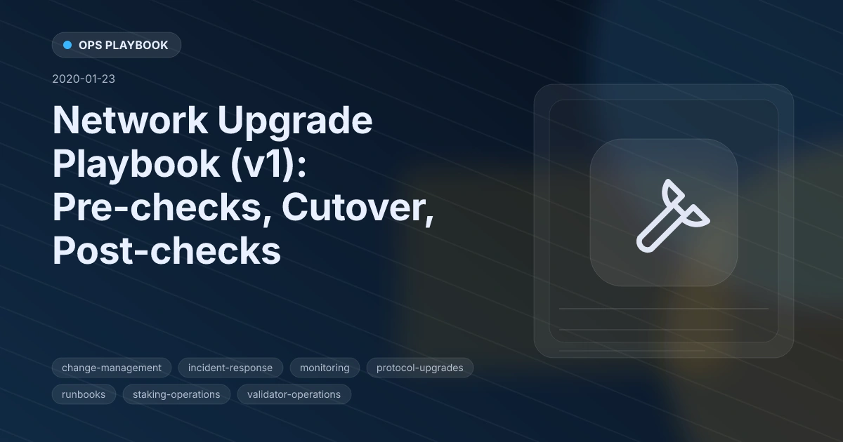 Network Upgrade Playbook (v1): Pre-checks, Cutover, Post-checks