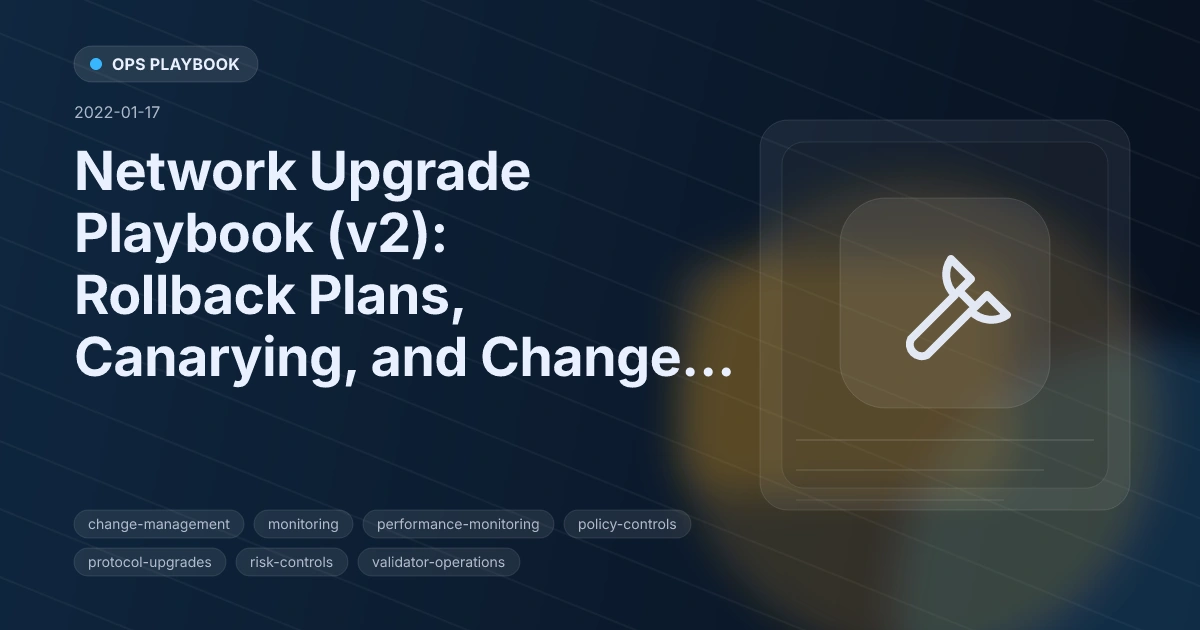 Network Upgrade Playbook (v2): Rollback Plans, Canarying, and Change Windows