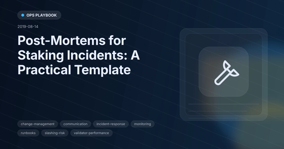 Post-Mortems for Staking Incidents: A Practical Template
