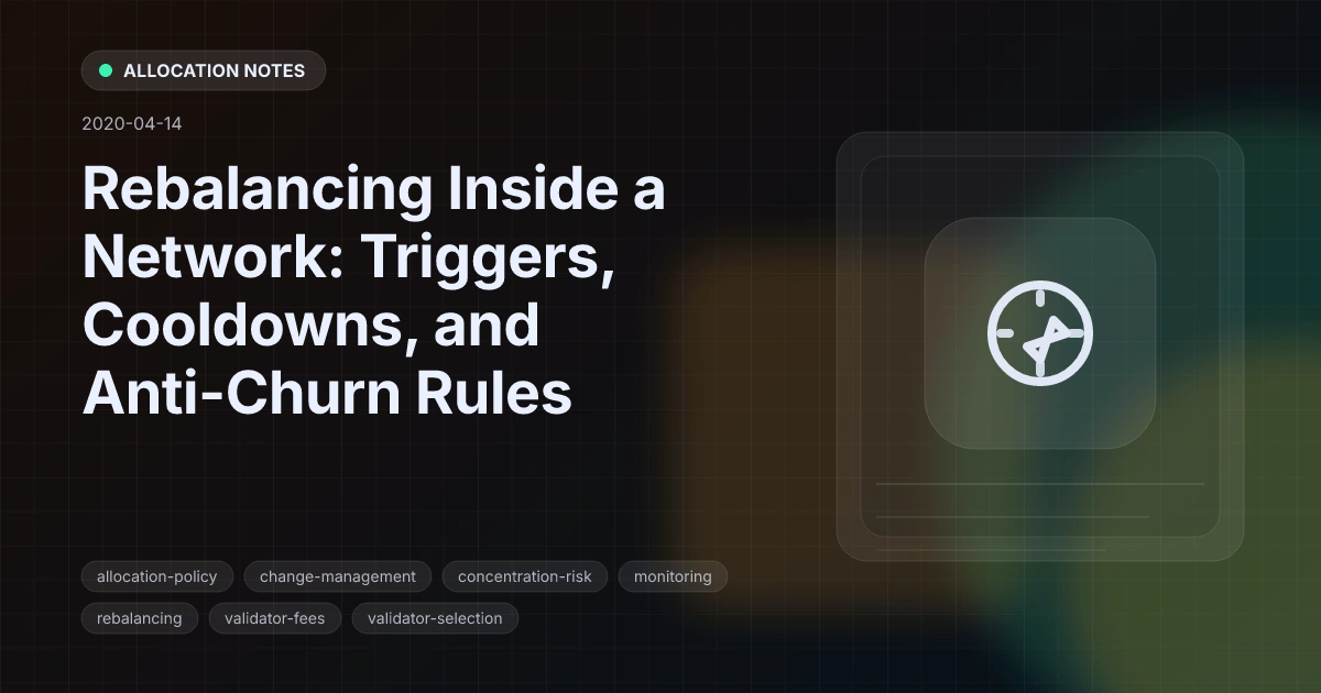 Rebalancing Inside a Network: Triggers, Cooldowns, and Anti-Churn Rules