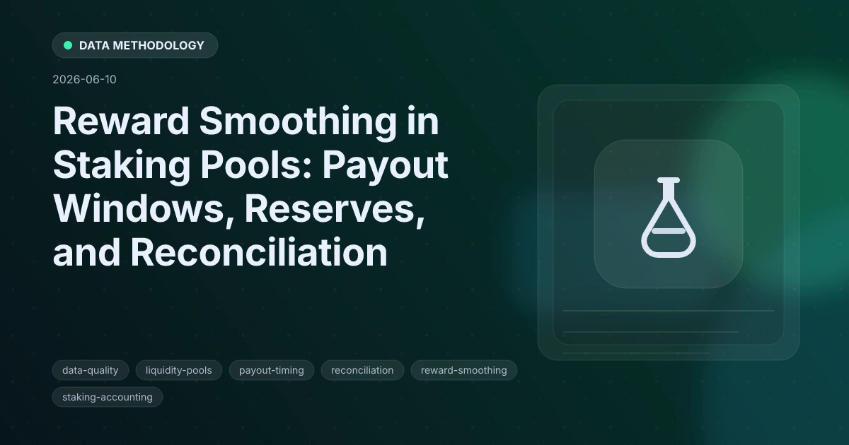 Reward Smoothing in Staking Pools: Payout Windows, Reserves, and Reconciliation
