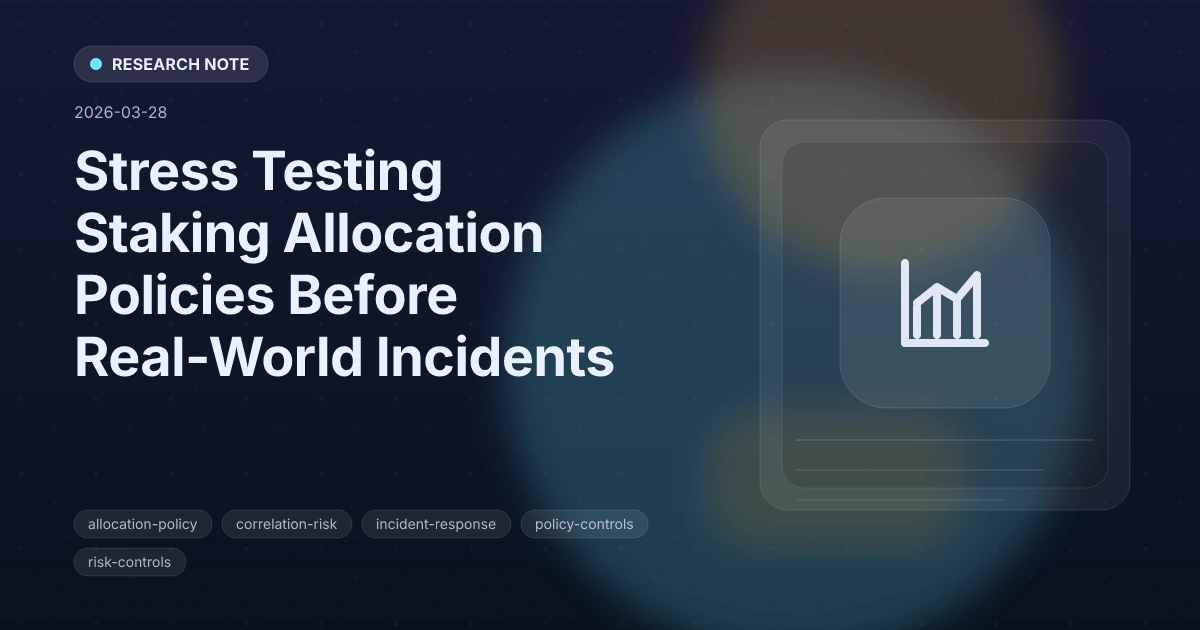 Stress Testing Staking Allocation Policies Before Real-World Incidents